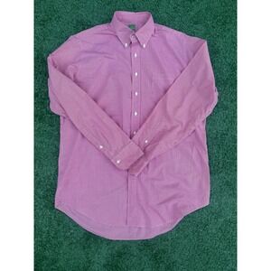 Sid Mashburn Mens Red Gingham Button Down Shirt Long Sleeve Large